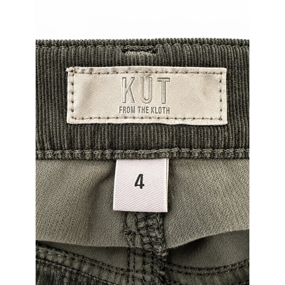 Quiet Luxury Preppy Heritage Olive Corduroy Skinny Pants KUT Diana Stretch 4 - Picture 4 of 14